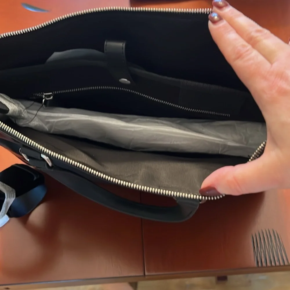 Calvin Klein Genuine Leather Laptop Bag NWT Fits 13
